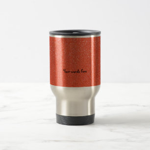 Orange glitter travel mug