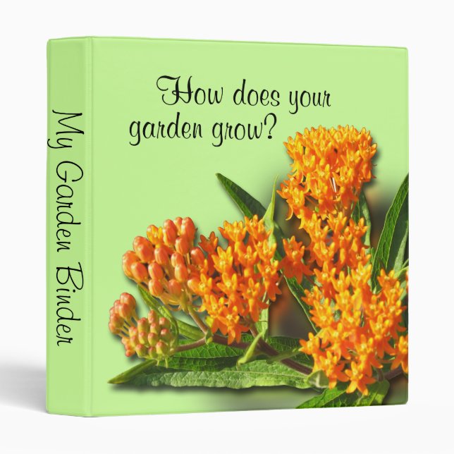 Orange Glory Milkweed Blossoms Binder (Front/Spine)