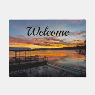 Orange Glory Morning Painterly Welcome Doormat