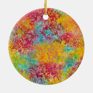 Orange Glow Ceramic Ornament