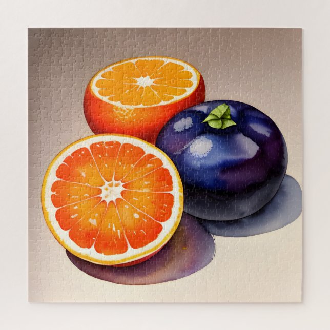 Orange Glow Watercolor Jigsaw Puzzle (Vertical)