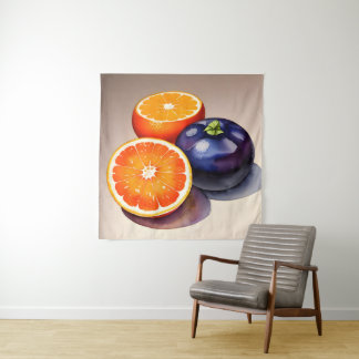 Orange Glow Watercolor Tapestry