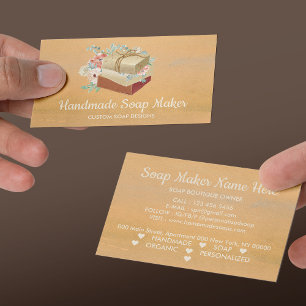 Orange Gold Handmade Bath Bomb Soap Maker Business Card