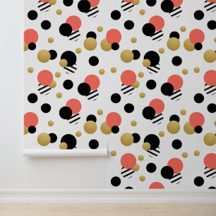 Orange Gold Polka Dot Wallpaper