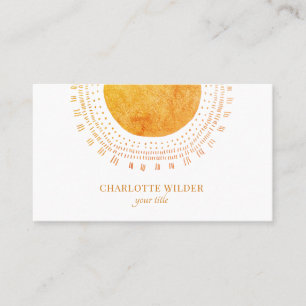 Orange Gold Sun Rays Business Card