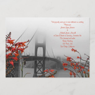 Orange Golden Gate Wedding Invitation