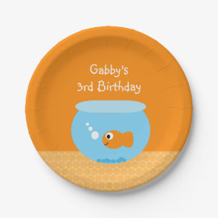 Orange Goldfish Kids Birthday Party Paper Plates