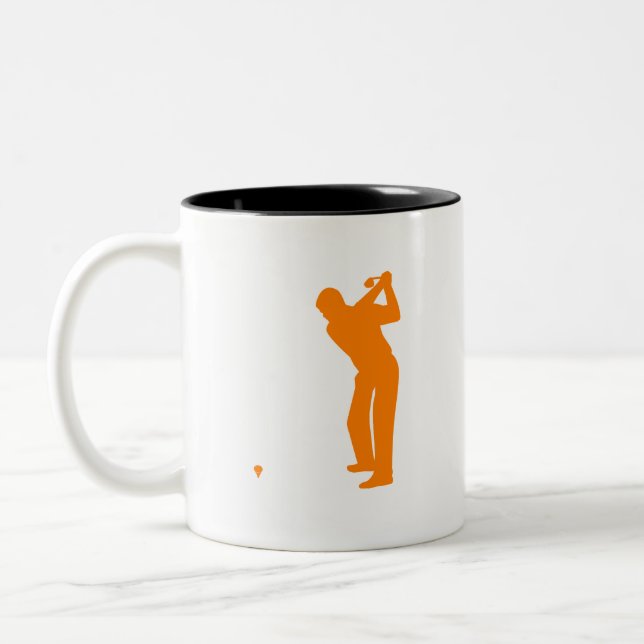 Orange Golf Two-Tone Coffee Mug (Left)