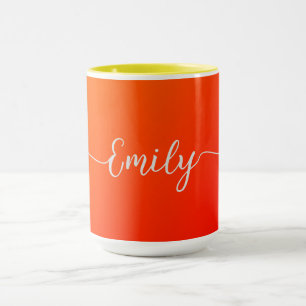 Orange gradient -add name mug
