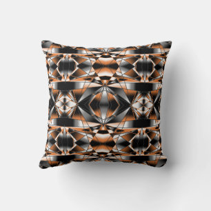 Orange Gradient Colour Fill Mechanical Drawing Throw Pillow