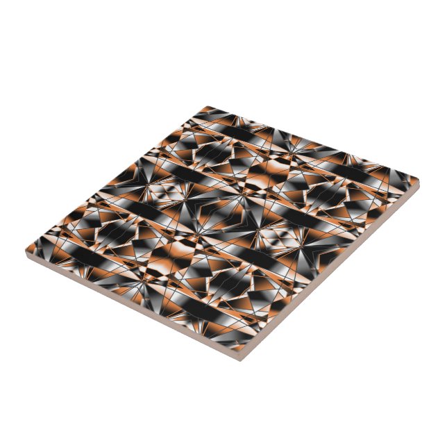 Orange Gradient Colour Fill Mechanical Drawing Tile (Side)