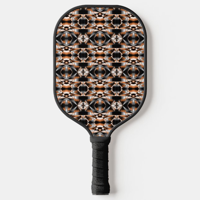 Orange Gradient Fill Colour Mechanical Drawing Pickleball Paddle (Front)