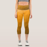 Orange gradient geometric mesh pattern capri leggings<br><div class="desc">Unique and fun customizable geometric women's clothing. Cool capri leggings fashion for her. 
Triangle geometric mesh with light dark orange ombre gradient.</div>