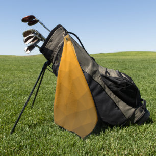Orange gradient geometric mesh pattern golf towel