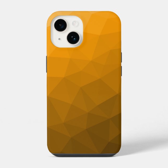 Orange gradient geometric mesh pattern iPhone case (Back)