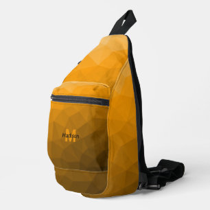 Orange gradient geometric mesh pattern Monogram Sling Bag