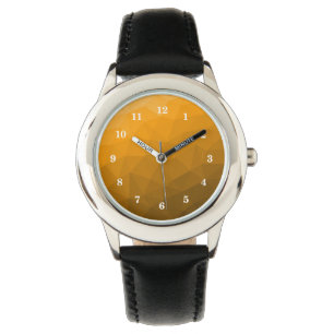 Orange gradient geometric mesh pattern watch