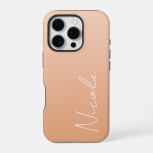 Orange Gradient Handwriting Script Personalized iPhone 16 Pro Case