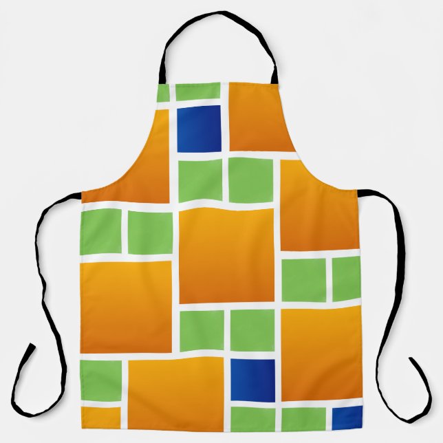 Orange Gradient Squares  Apron (Front)