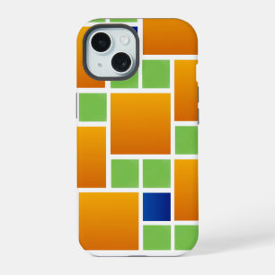 Orange Gradient Squares iPhone 15 Case