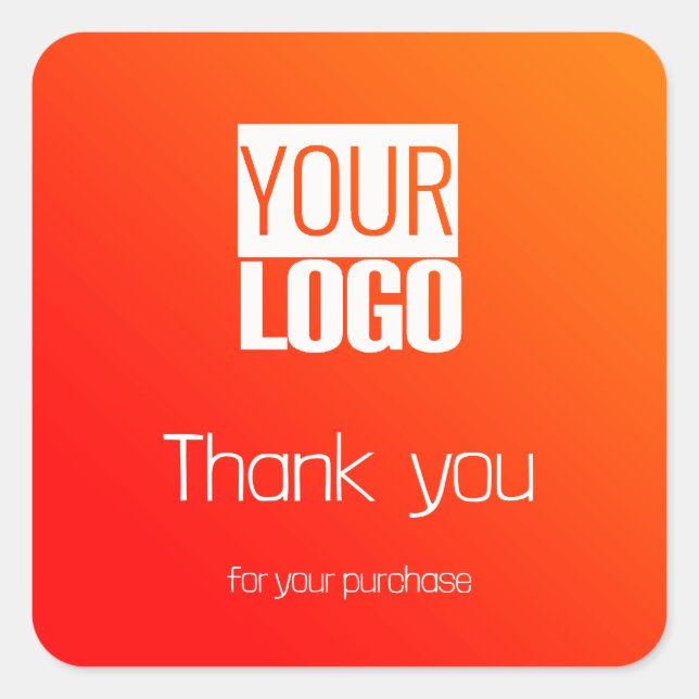 orange gradient - your logo  square sticker (Front)