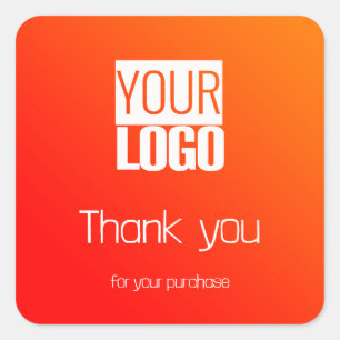 orange gradient - your logo  square sticker