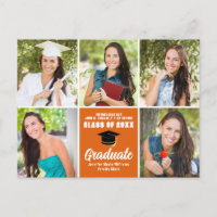 Orange Graduate Photo Collage Modern Graduation