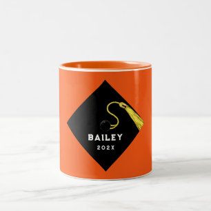 Orange Graduation 2025 Keepsake Gift Two-Tone Coffee Mug