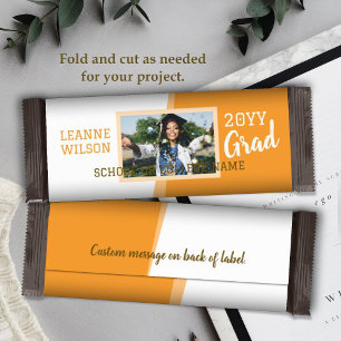 Orange Graduation Custom Candy Bar Wrapper