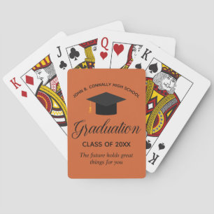 Orange Graduation Party Personalized Playing Cards