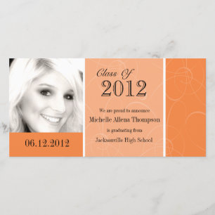 Orange Graduation Photo Card