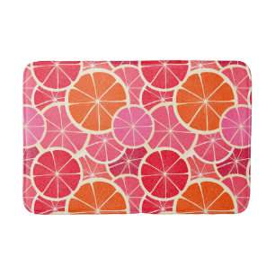Orange & Grapefruit Citrus Fruit Pattern Bath Mat