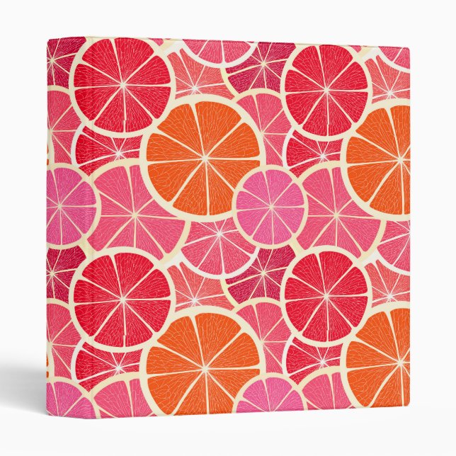 Orange & Grapefruit Citrus Fruit Pattern Binder (Front/Spine)
