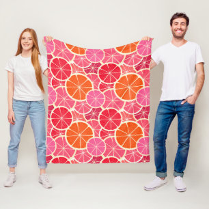 Orange & Grapefruit Citrus Fruit Pattern Fleece Blanket
