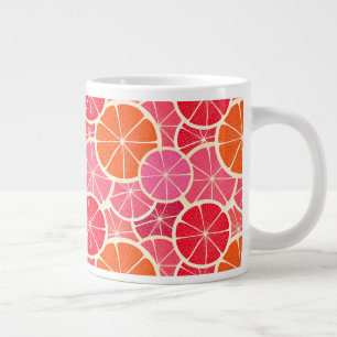 Orange & Grapefruit Citrus Fruit Pattern Large Coffee Mug