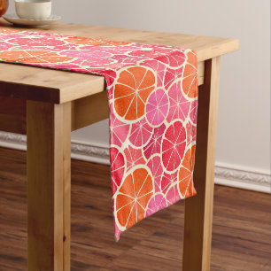 Orange & Grapefruit Citrus Fruit Pattern Medium Table Runner
