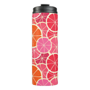 Orange & Grapefruit Citrus Fruit Pattern Thermal Tumbler