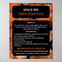 Orange Graphic Circles, Graphic Designer Advert