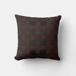 orange gray brown textured dots throw pillow