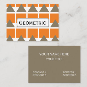 Orange Gray Square Triangle Geometric Business Card