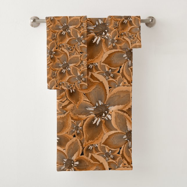 Orange, gray watercolor flowers. (En situation)