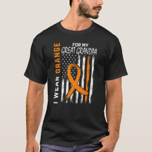 Orange Great Grandpa Multiple Sclerosis Awareness T-Shirt