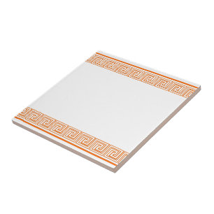 Orange Grecian Frieze Pattern Tile