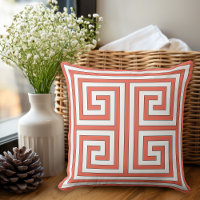 Orange Greek Key Geometric Pattern