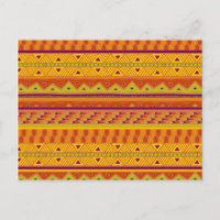 Orange Green Abstract Aztec Tribal Print Pattern