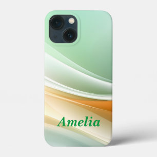 Orange Green Abstract Wave iPhone 13 Mini Case