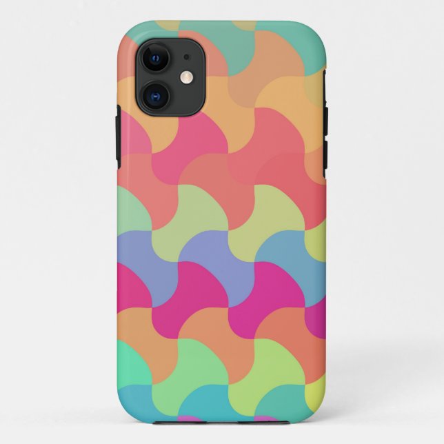 Orange,  green and pink cubism wave seamless Case-Mate iPhone case (Back)