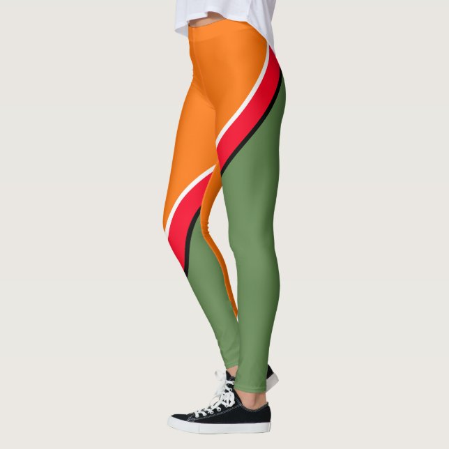 Orange, Green and Red Diagonal Leggings (Left)
