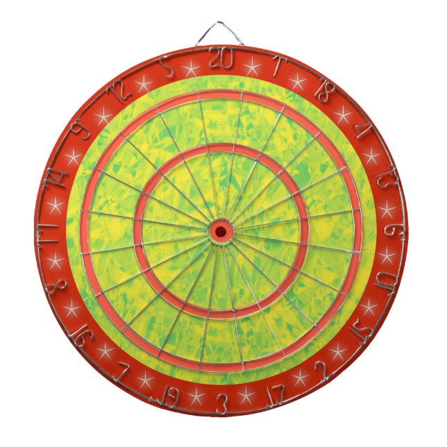 Orange Green and Yellow Star Regulation Dart Board (Front)