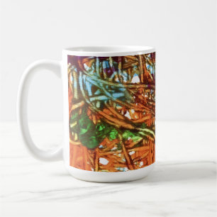 Orange, Green, Blue, Purple Marble Artwork Coffee Mug